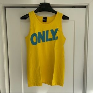 ONLY. NY | Men’s Yellow Tank Top w/ Blue ONLY. Graphic